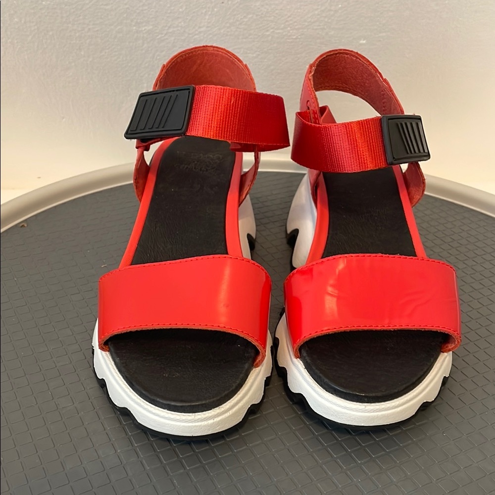 Sorel Red and Black Sporty Sandals